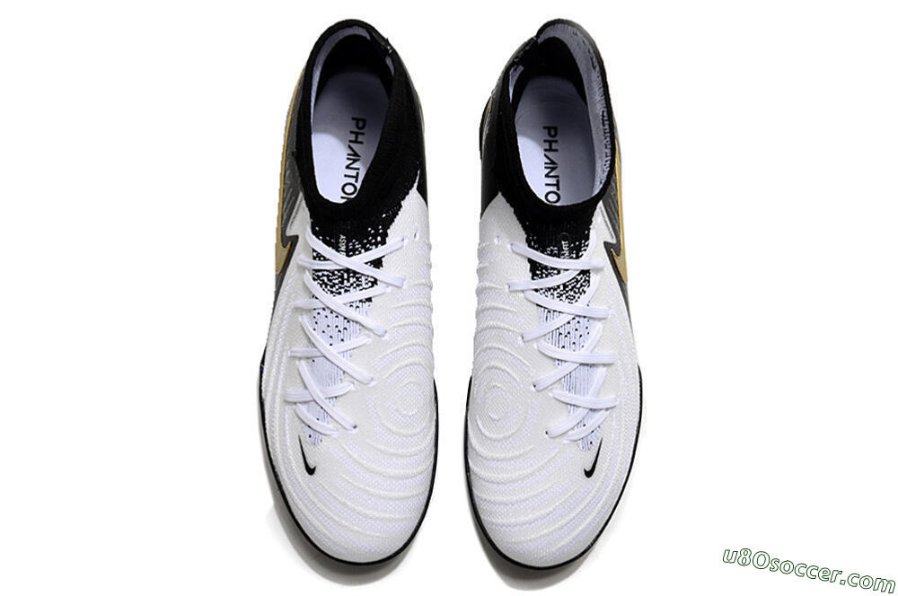 Nike Phantom Luna 2 Elite TF Artificial Turf Soccer Shoes - White/Black/Gold 4