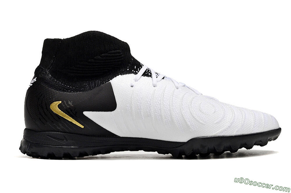 Nike Phantom Luna 2 Elite TF Artificial Turf Soccer Shoes - White/Black/Gold 7