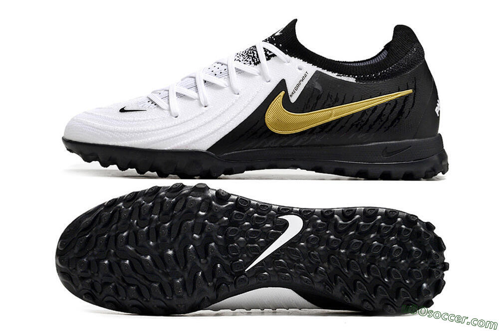 Nike Phantom Luna Elite TF Artificial Turf Soccer Shoes - White/Black/Gold 0