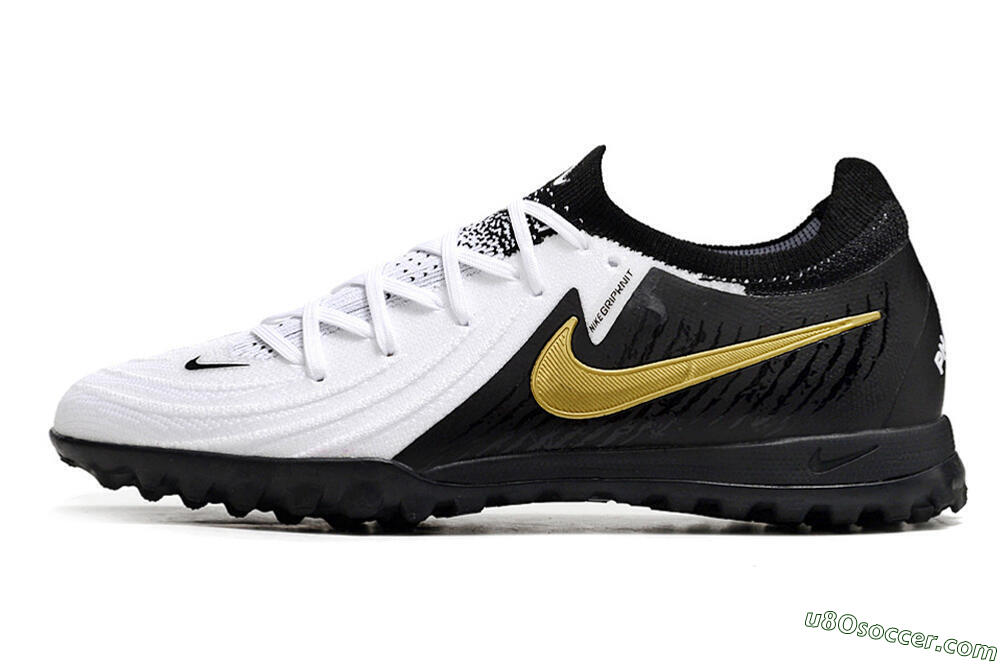 Nike Phantom Luna Elite TF Artificial Turf Soccer Shoes - White/Black/Gold 2