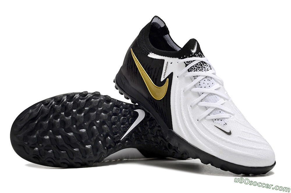 Nike Phantom Luna Elite TF Artificial Turf Soccer Shoes - White/Black/Gold 3