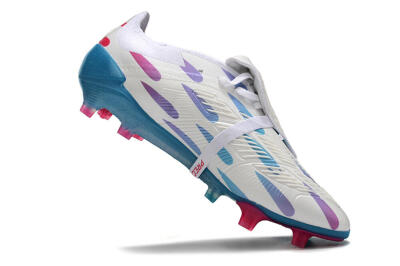 Adidas Predator Elite Foldover Tongue FG Firm Ground Soccer Cleats - White/Blue/Pink