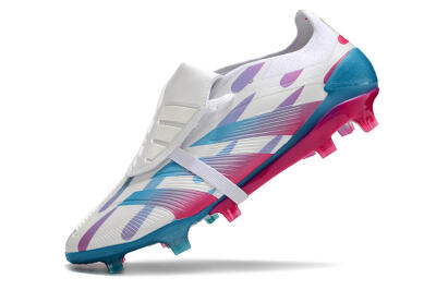 Adidas Predator Elite Foldover Tongue FG Firm Ground Soccer Cleats - White/Blue/Pink