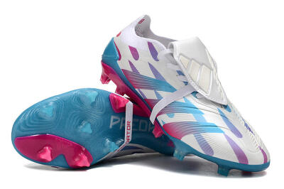 Adidas Predator Elite Foldover Tongue FG Firm Ground Soccer Cleats - White/Blue/Pink