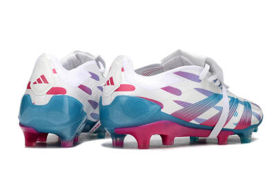 Adidas Predator Elite Foldover Tongue FG Firm Ground Soccer Cleats - White/Blue/Pink