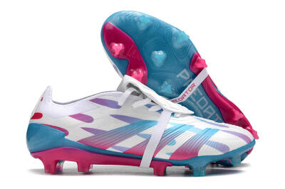 Adidas Predator Elite Foldover Tongue FG Firm Ground Soccer Cleats - White/Blue/Pink