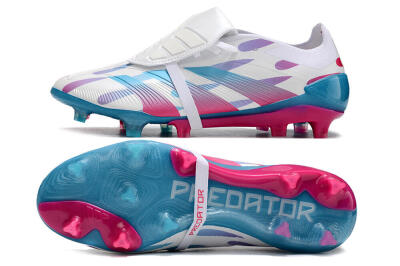 Adidas Predator Elite Foldover Tongue FG Firm Ground Soccer Cleats - White/Blue/Pink