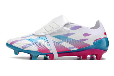 Adidas Predator Elite Foldover Tongue FG Firm Ground Soccer Cleats - White/Blue/Pink
