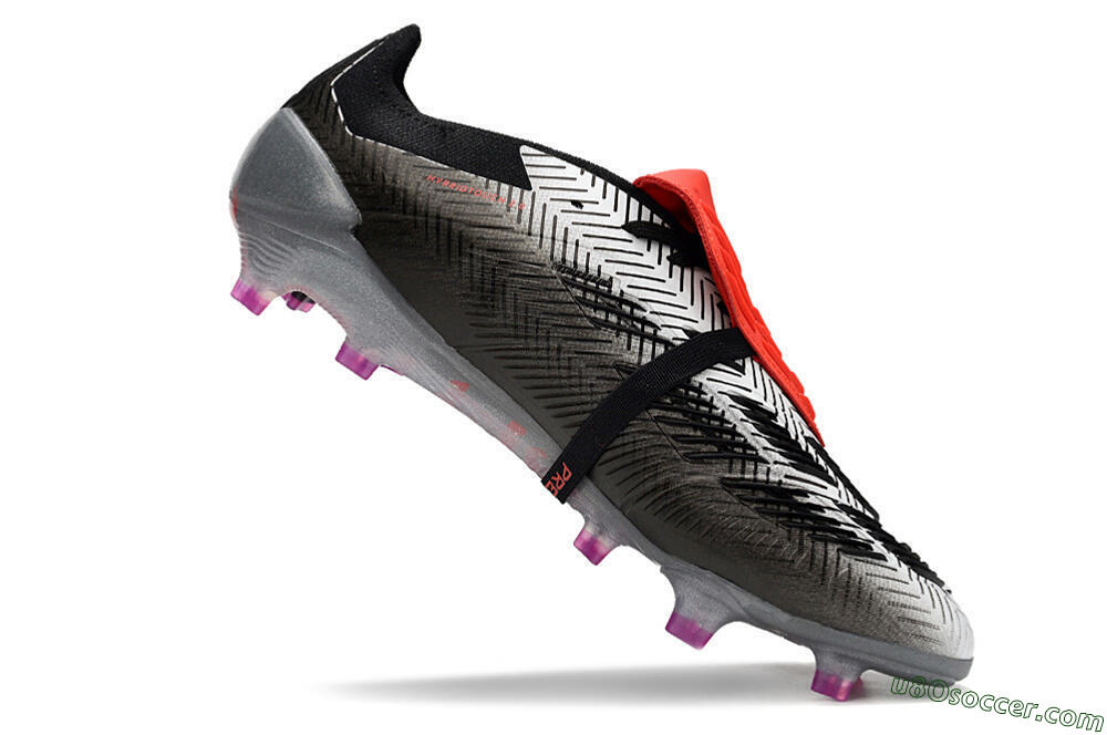 Adidas Predator Elite Foldover Tongue FG Firm Ground Soccer Cleats - Black/White/Red 4