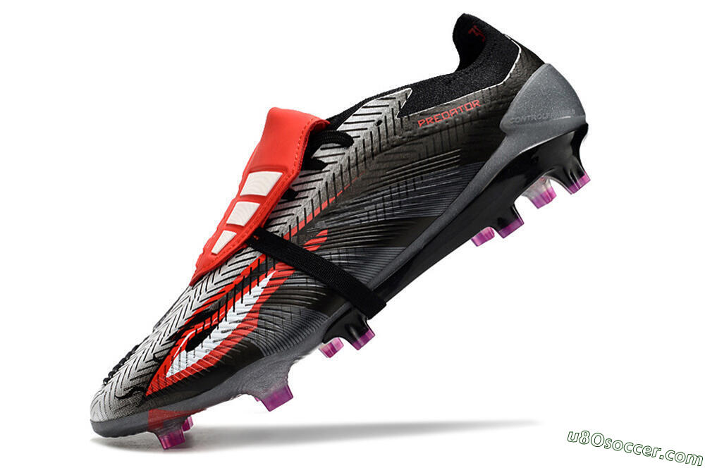 Adidas Predator Elite Foldover Tongue FG Firm Ground Soccer Cleats - Black/White/Red 5