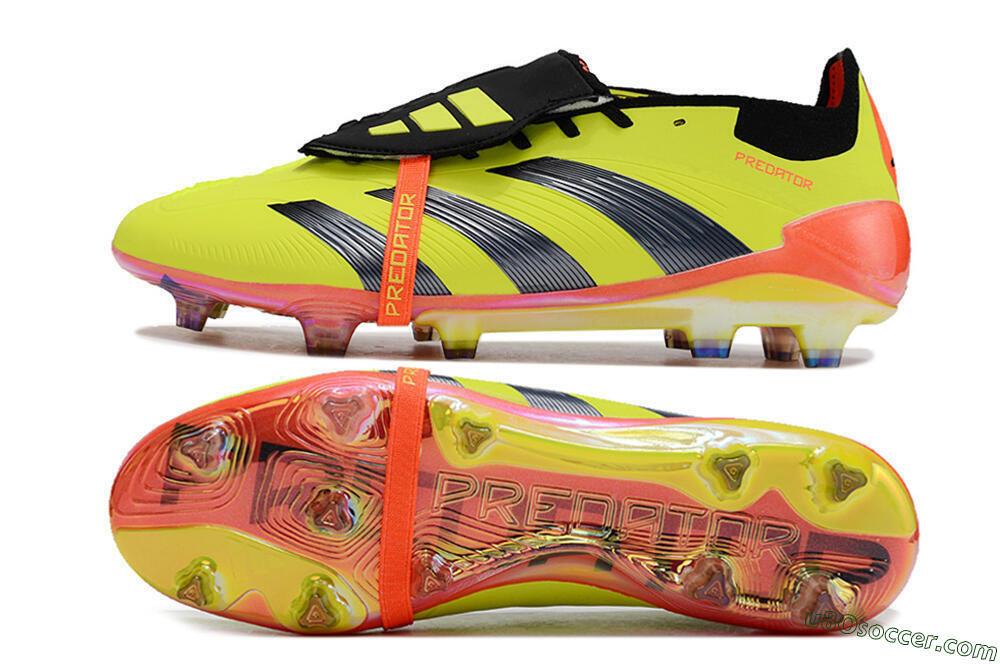Adidas Predator Elite Foldover Tongue FG Firm Ground Soccer Cleats - Yellow/Black/Red 0