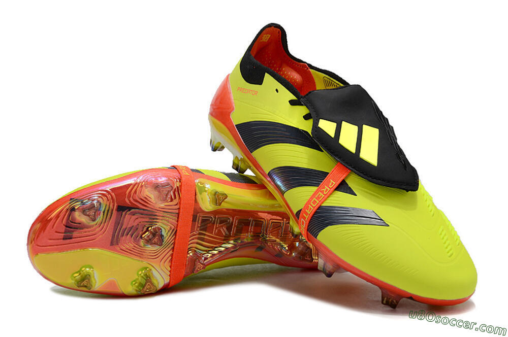 Adidas Predator Elite Foldover Tongue FG Firm Ground Soccer Cleats - Yellow/Black/Red 3