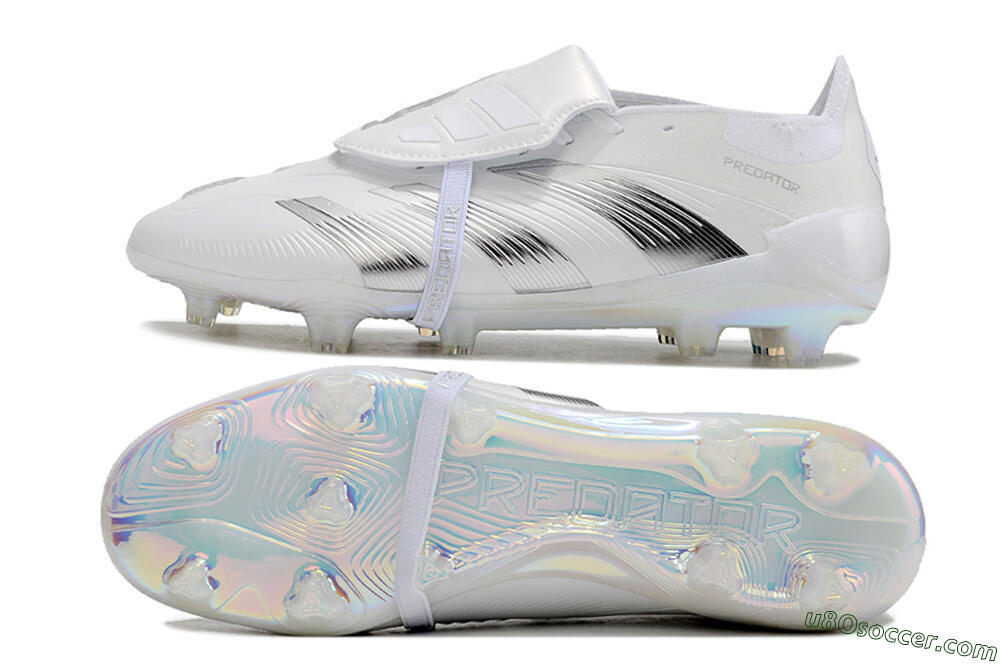 Adidas Predator Elite Foldover Tongue FG Firm Ground Soccer Cleats - Beige/White/Silver 0