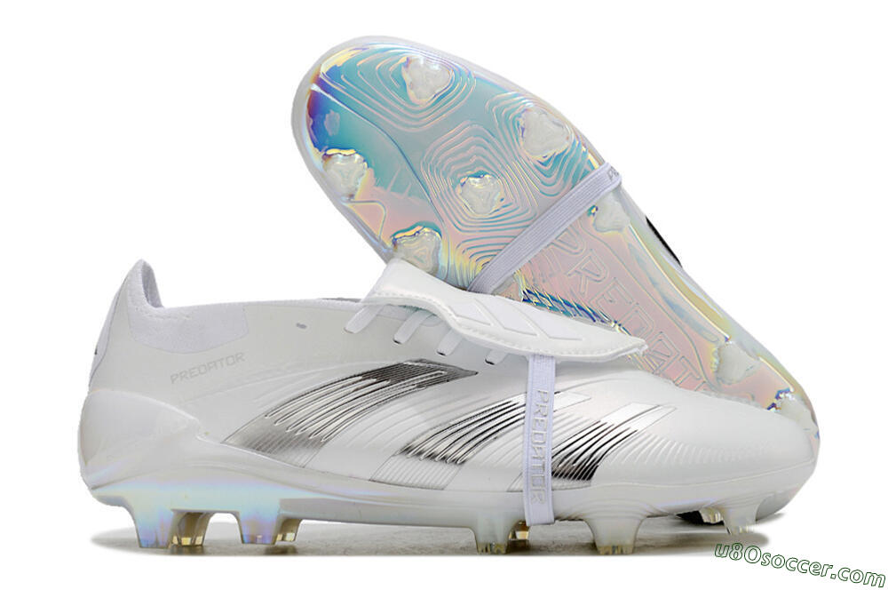 Adidas Predator Elite Foldover Tongue FG Firm Ground Soccer Cleats - Beige/White/Silver 1