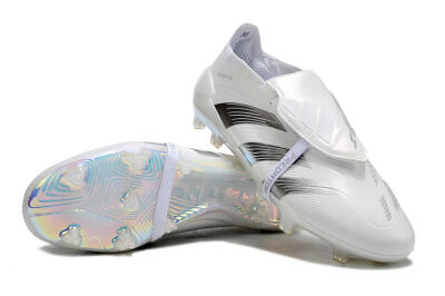 Adidas Predator Elite Foldover Tongue FG Firm Ground Soccer Cleats - Beige/White/Silver