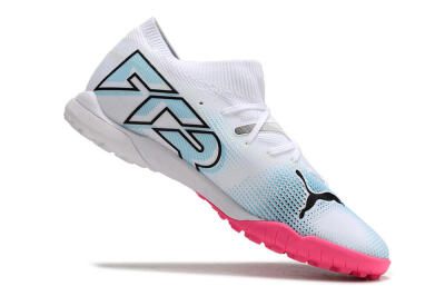 Puma Future Ultimate TF Artificial Turf Soccer Shoes - White/Black/Blue/Pink