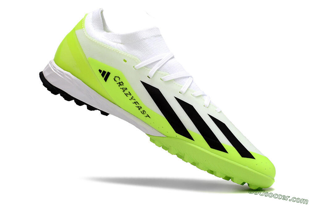 Adidas X Crazyfast.3 TF Artificial Turf Soccer Shoes - White/Black/Yellow 4