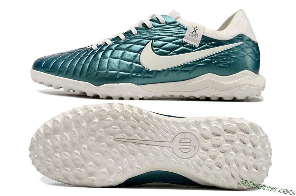 Nike Tiempo Legend 10 Pro TF Artificial Turf Soccer Shoes - Jade/White 0