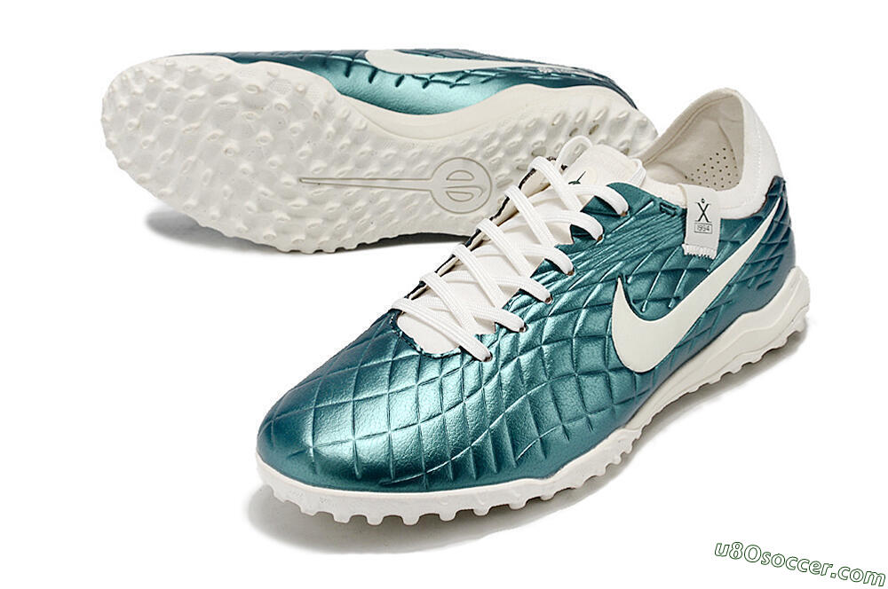 Nike Tiempo Legend 10 Pro TF Artificial Turf Soccer Shoes - Jade/White 3