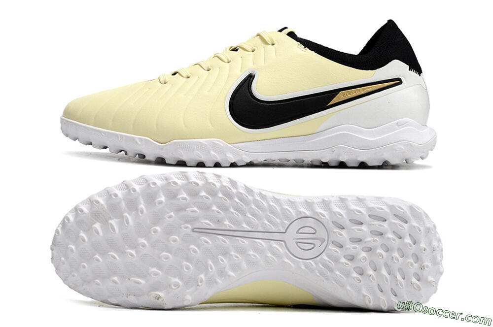 Nike Tiempo Legend 10 Pro TF Artificial Turf Soccer Shoes - Beige/Black/White 0