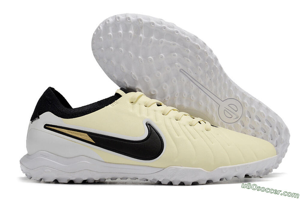 Nike Tiempo Legend 10 Pro TF Artificial Turf Soccer Shoes - Beige/Black/White 1