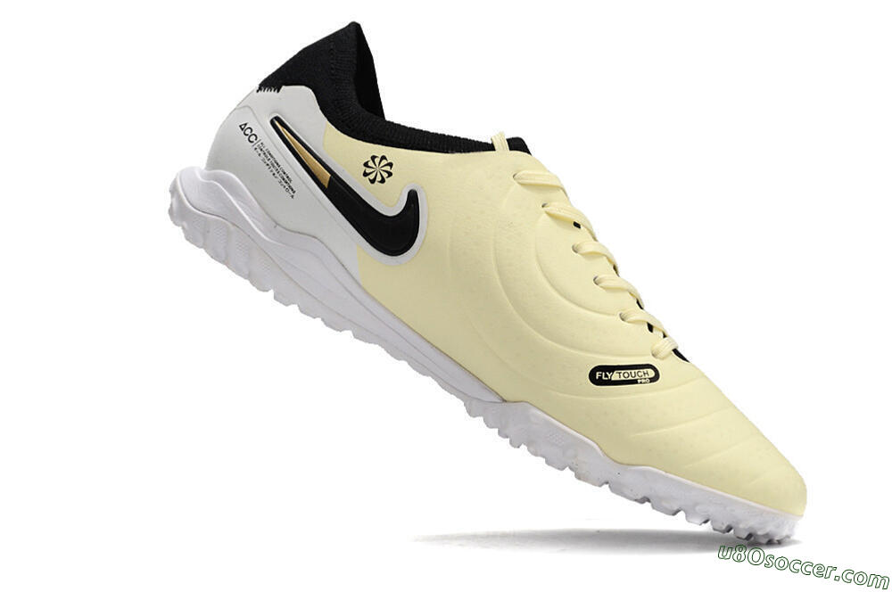 Nike Tiempo Legend 10 Pro TF Artificial Turf Soccer Shoes - Beige/Black/White 4