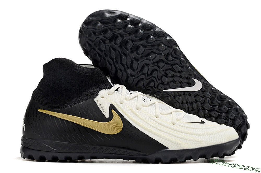 Nike Phantom Luna Elite NU TF Artificial Turf Soccer Shoes - White/Black/Gold 1