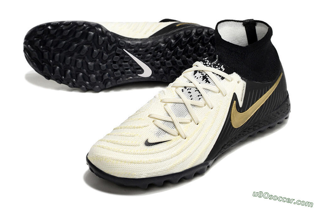 Nike Phantom Luna Elite NU TF Artificial Turf Soccer Shoes - White/Black/Gold 3