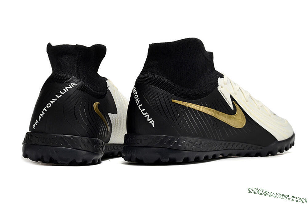 Nike Phantom Luna Elite NU TF Artificial Turf Soccer Shoes - White/Black/Gold 6