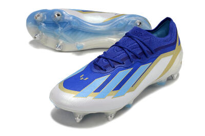 Adidas X Crazyfast.1 Messi SG Soft Ground Soccer Cleats - Blue/Jade/Gold/White