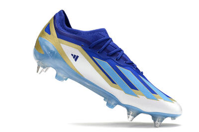 Adidas X Crazyfast.1 Messi SG Soft Ground Soccer Cleats - Blue/Jade/Gold/White