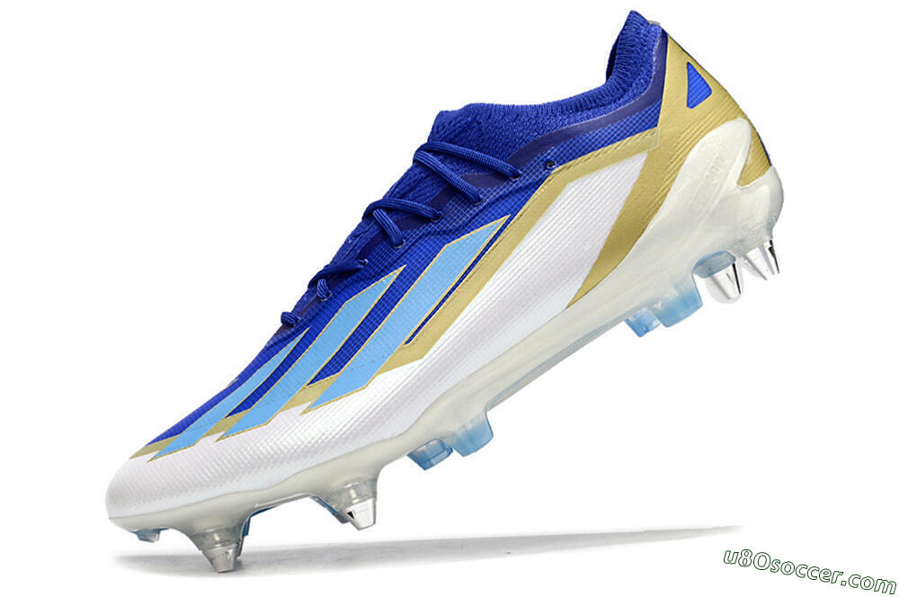 Adidas X Crazyfast.1 Messi SG Soft Ground Soccer Cleats - Blue/Jade/Gold/White 5