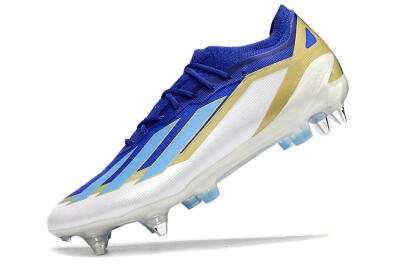 Adidas X Crazyfast.1 Messi SG Soft Ground Soccer Cleats - Blue/Jade/Gold/White