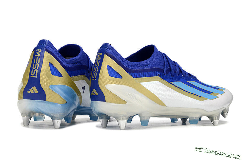 Adidas X Crazyfast.1 Messi SG Soft Ground Soccer Cleats - Blue/Jade/Gold/White 6