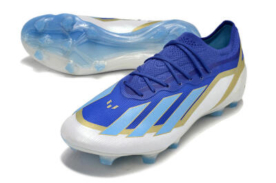 Adidas X Crazyfast.1 Messi FG Firm Ground Soccer Cleats - Blue/Jade/Gold/White