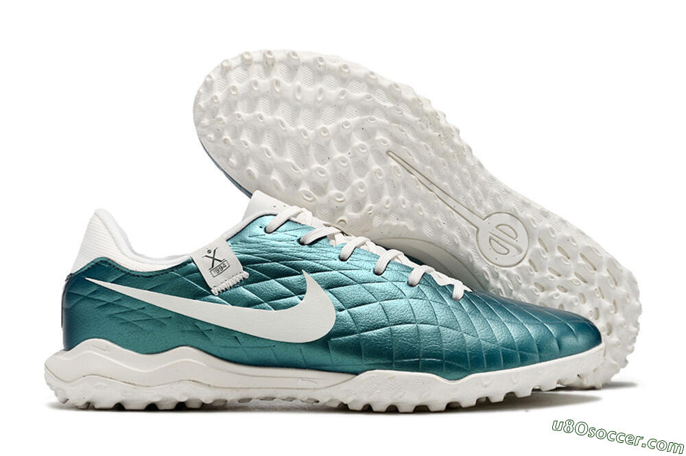 Nike Tiempo Legend 10 Elite TF Artificial Turf Soccer Shoes - Jade/White 1