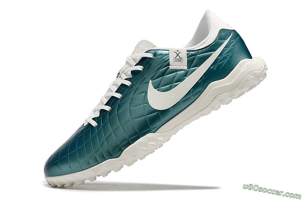 Nike Tiempo Legend 10 Elite TF Artificial Turf Soccer Shoes - Jade/White 5