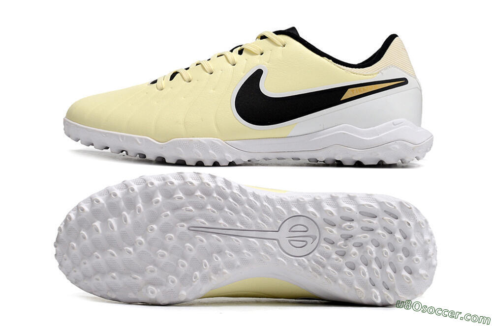 Nike Tiempo Legend 10 Elite TF Artificial Turf Soccer Shoes - Beige/Black/White 0