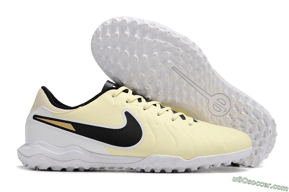 Nike Tiempo Legend 10 Elite TF Artificial Turf Soccer Shoes - Beige/Black/White 1