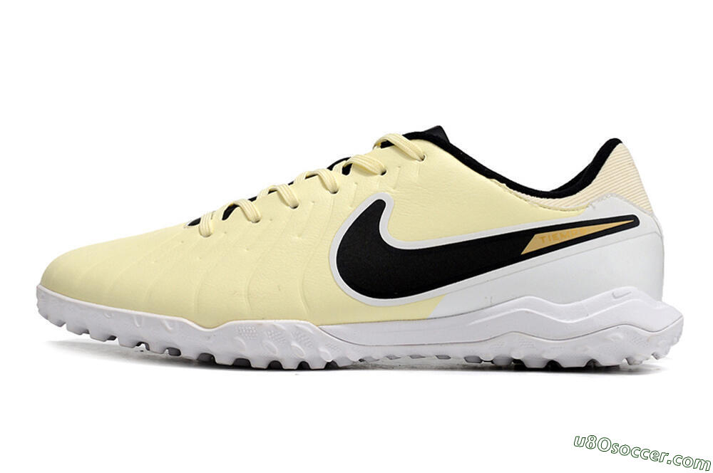 Nike Tiempo Legend 10 Elite TF Artificial Turf Soccer Shoes - Beige/Black/White 2