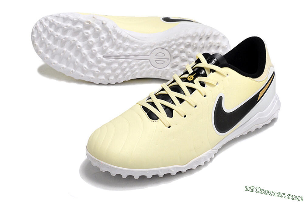 Nike Tiempo Legend 10 Elite TF Artificial Turf Soccer Shoes - Beige/Black/White 3