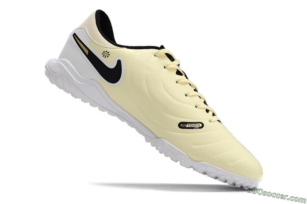 Nike Tiempo Legend 10 Elite TF Artificial Turf Soccer Shoes - Beige/Black/White 4