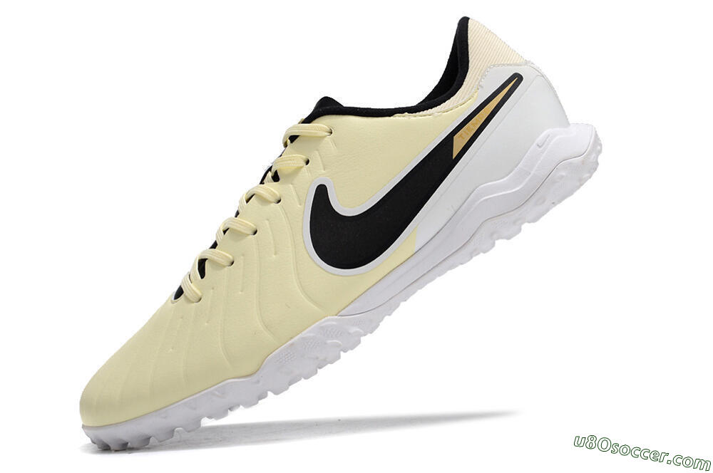 Nike Tiempo Legend 10 Elite TF Artificial Turf Soccer Shoes - Beige/Black/White 5