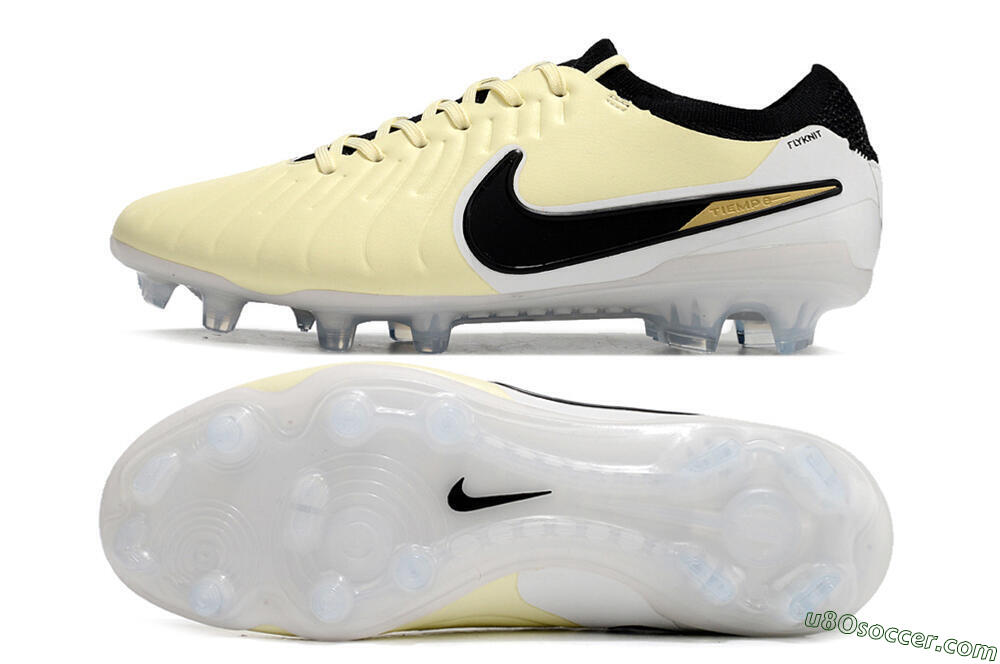 Nike Tiempo Legend 10 Elite FG Firm Ground Soccer Cleats - Beige/Black/White 0