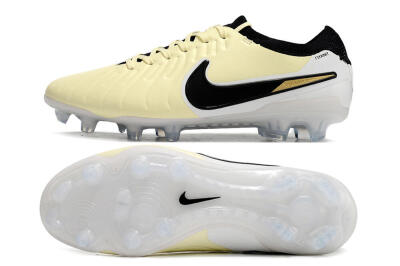 Nike Tiempo Legend 10 Elite FG Firm Ground Soccer Cleats - Beige/Black/White
