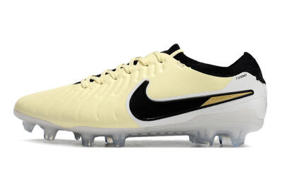 Nike Tiempo Legend 10 Elite FG Firm Ground Soccer Cleats - Beige/Black/White