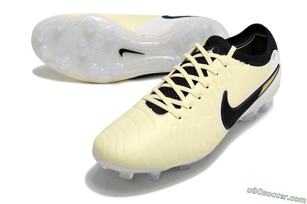 Nike Tiempo Legend 10 Elite FG Firm Ground Soccer Cleats - Beige/Black/White 3
