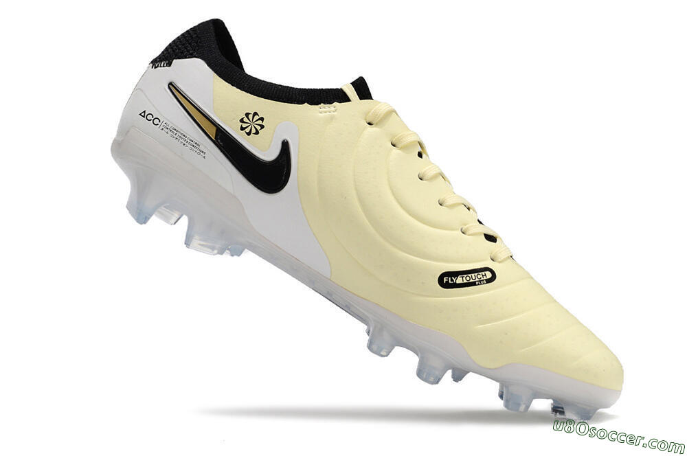 Nike Tiempo Legend 10 Elite FG Firm Ground Soccer Cleats - Beige/Black/White 4