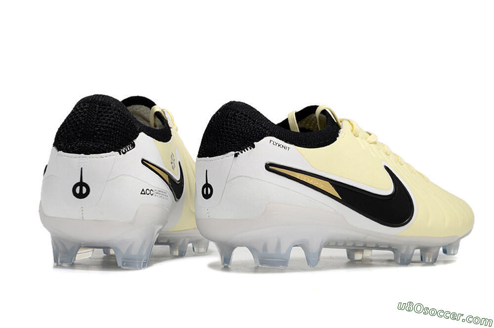 Nike Tiempo Legend 10 Elite FG Firm Ground Soccer Cleats - Beige/Black/White 6