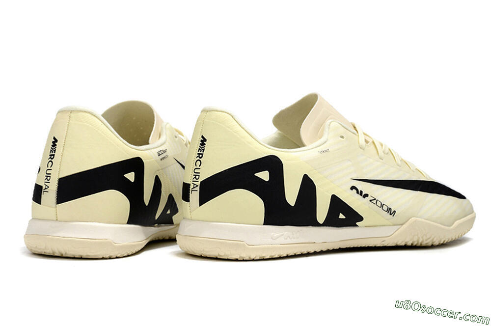 Nike Air Zoom Mercurial Vapor 15 Academy IC Indoor & Futsal Soccer Shoes - Beige/Black 6